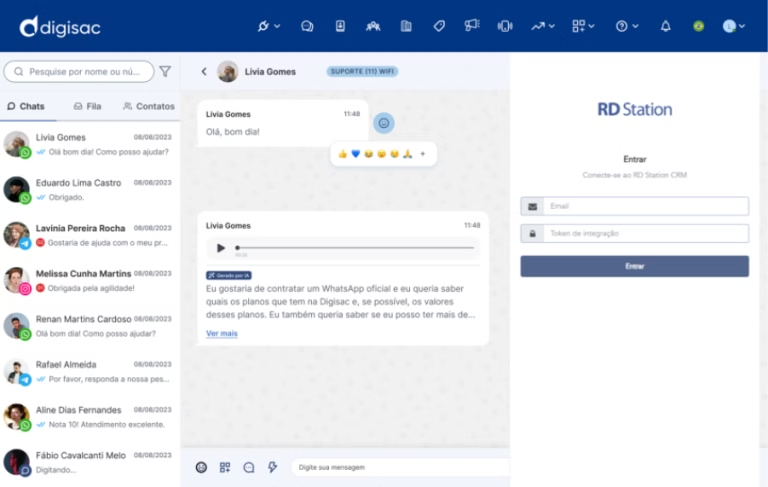integra&ccedil;&atilde;o RD Station CRM e Digisac
