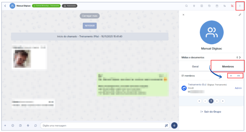 gestão de grupos do WhatsApp na Digisac