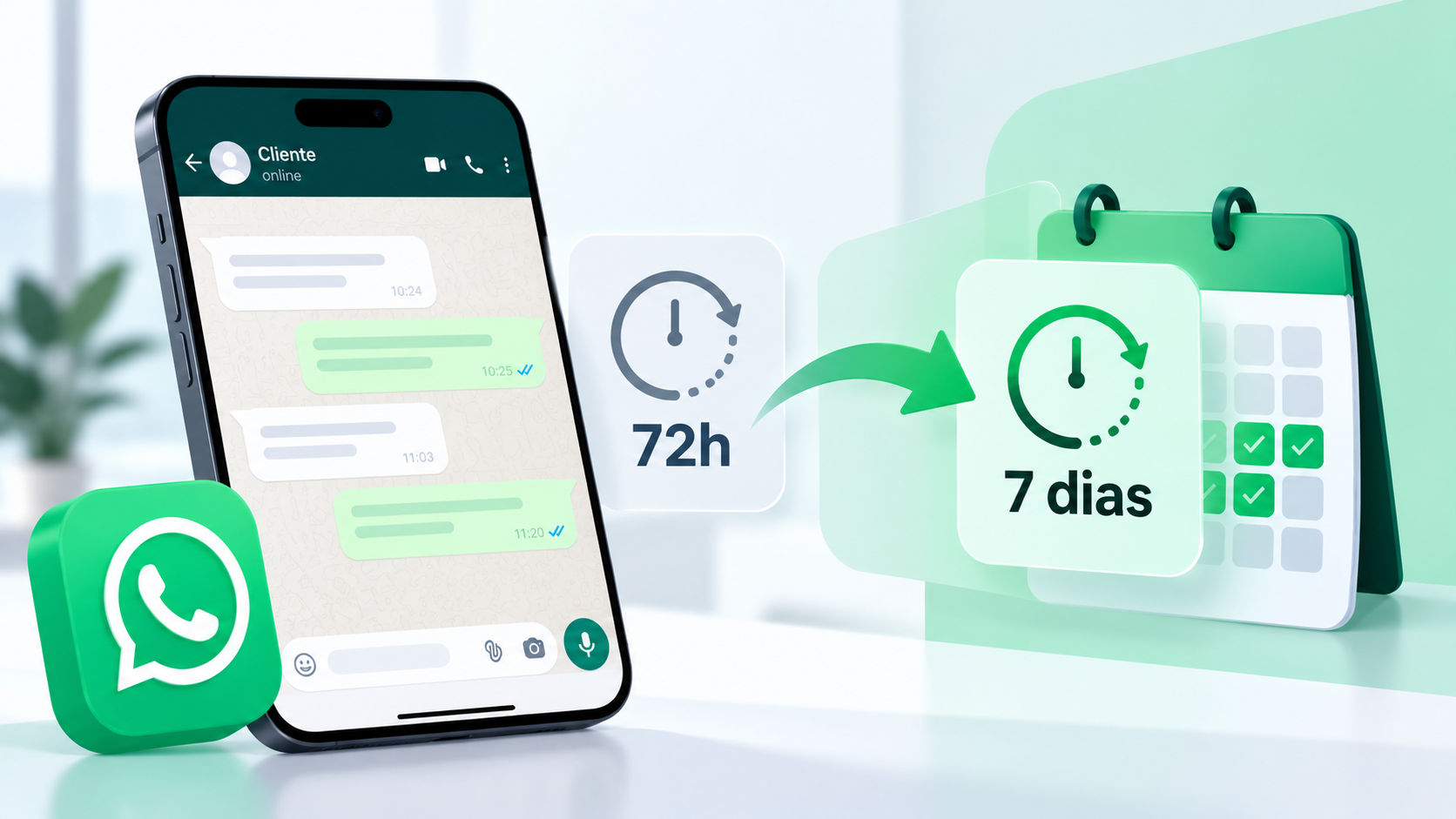 Janela de 72 horas do WhatsApp: o que muda com a extensão para até 7 dias