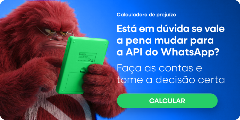 Calculadora de prejuízo do banimento whatsapp