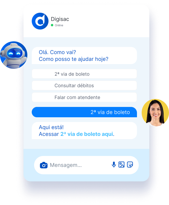 Chatbot Digisac em ação