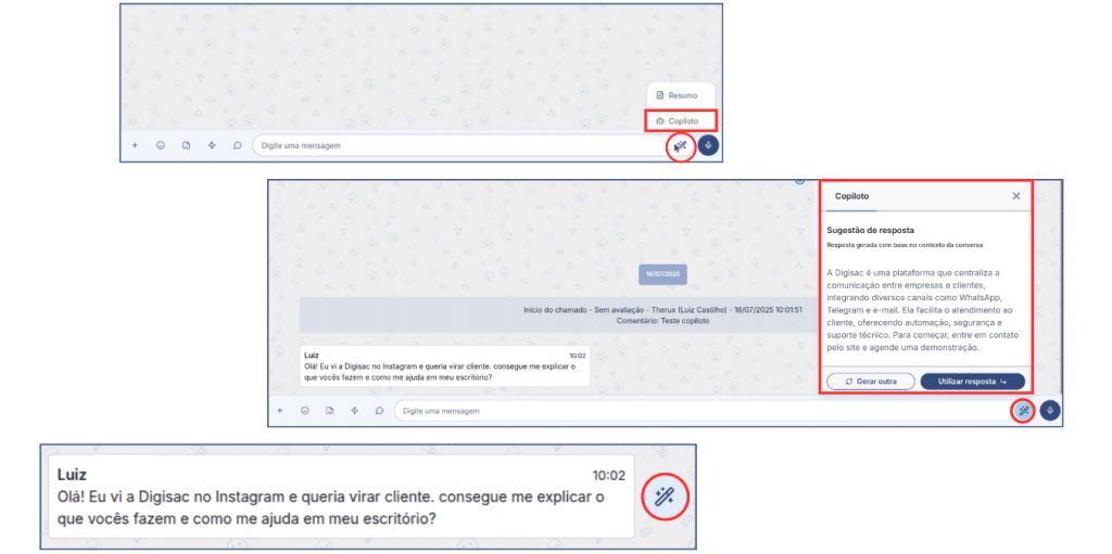 Como ativar o Copiloto da Digisac, passo 3